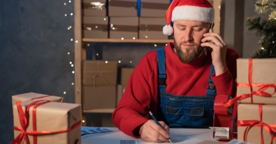 man working in warehouse over the holidays