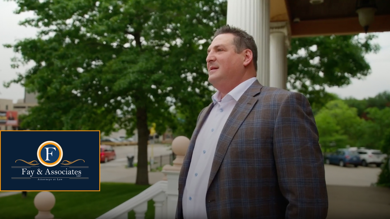 Attorney Fay standing outside